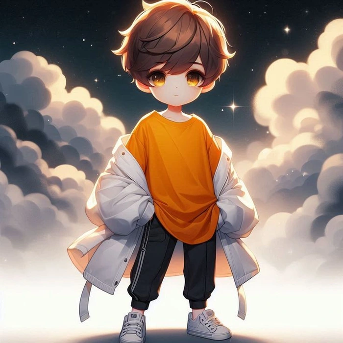 Boy cartoon mirror selfie dp