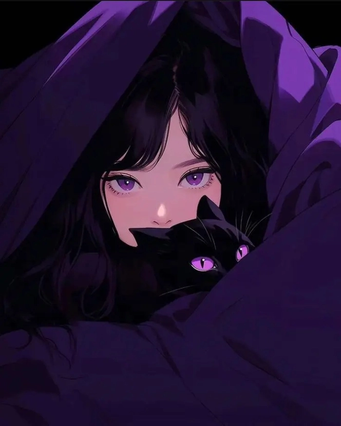 aesthetic cartoon dp in rain background