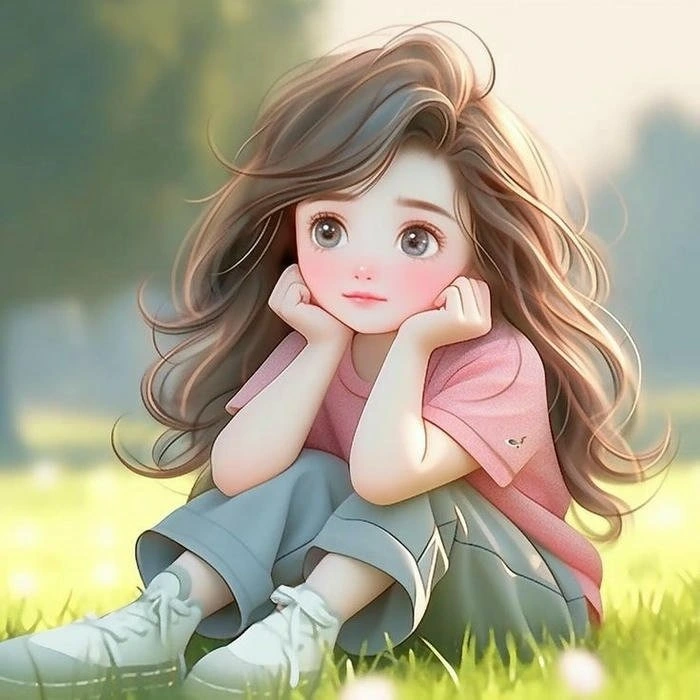 aesthetic cartoon dp in vintage tone