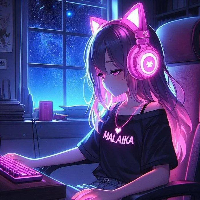 aesthetic dp cartoon in low light