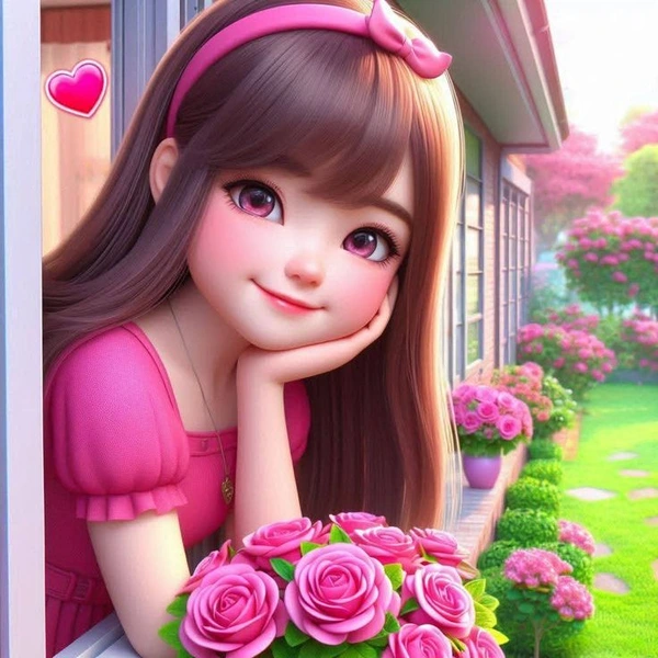 background cute whatsapp dp girl