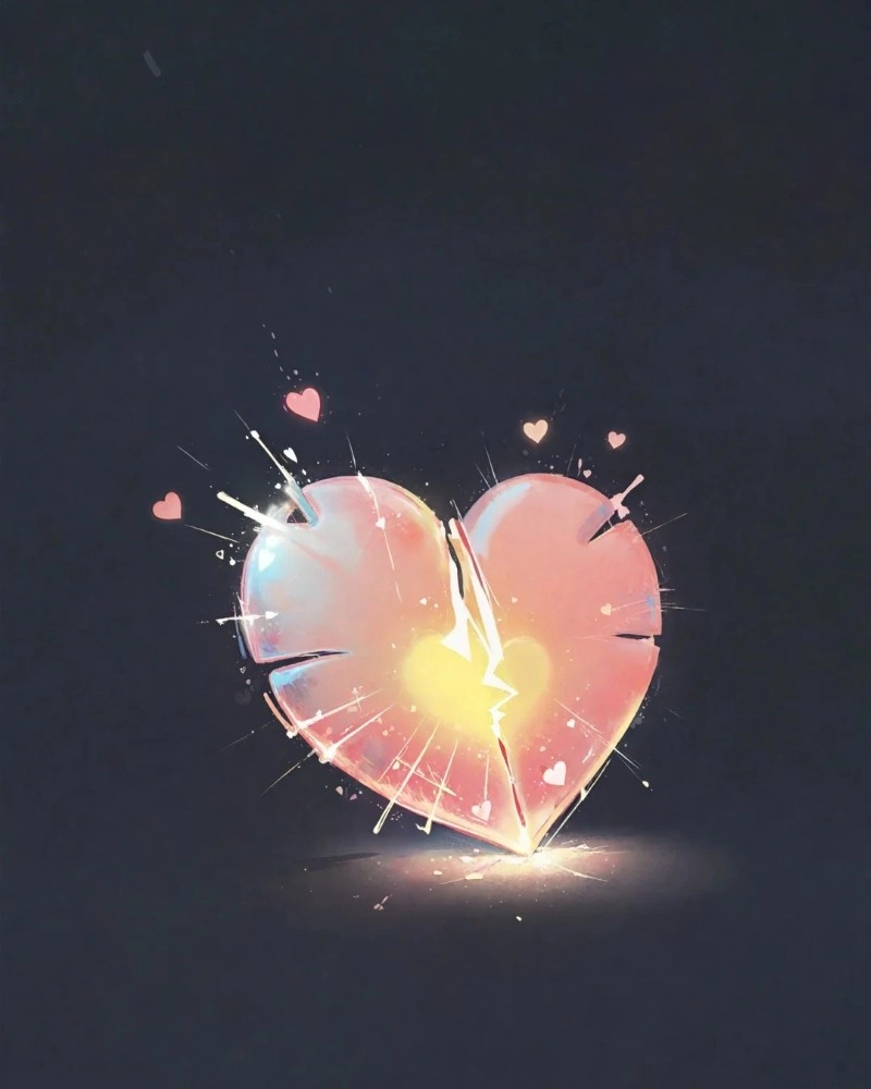 broken heart dp without makeup