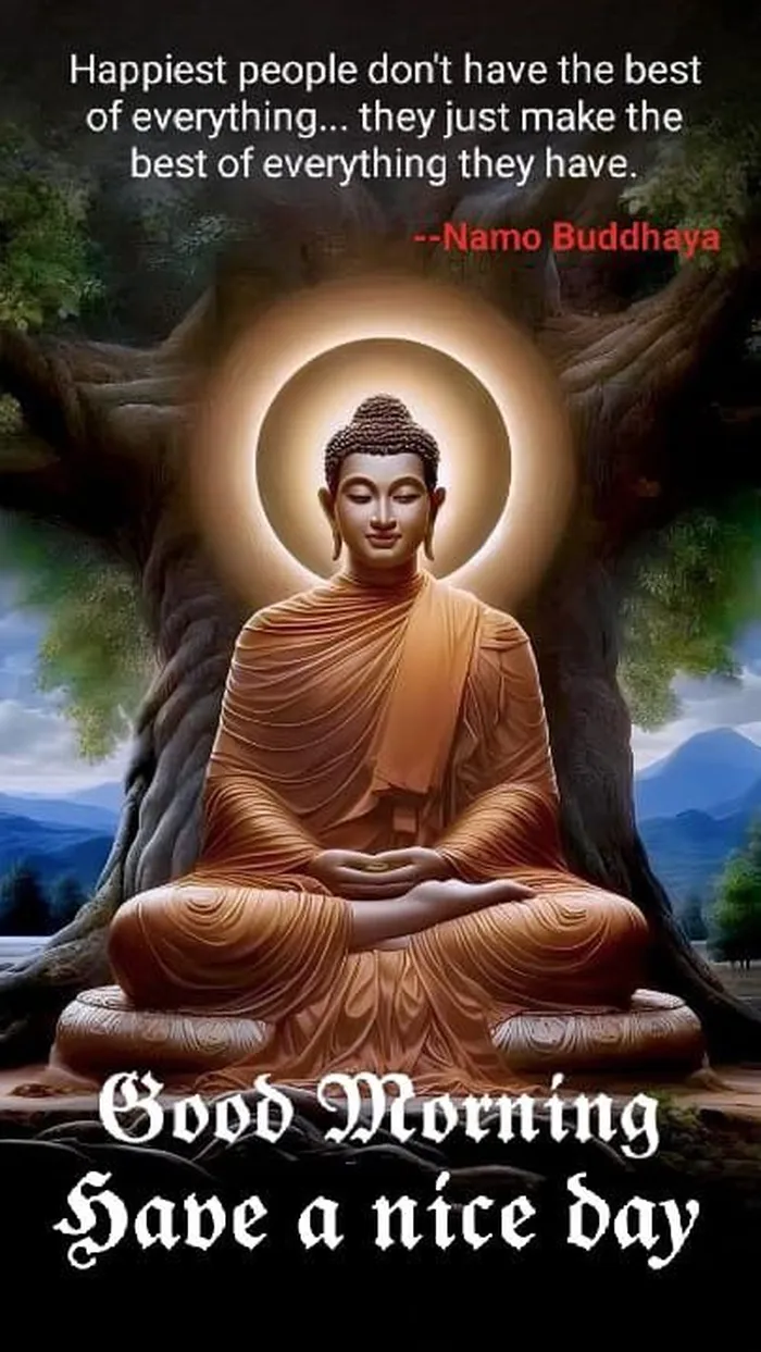 buddha good morning images in low light