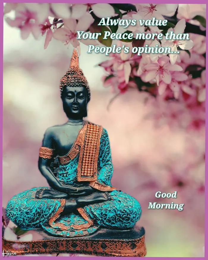 buddha good morning images in sunset light