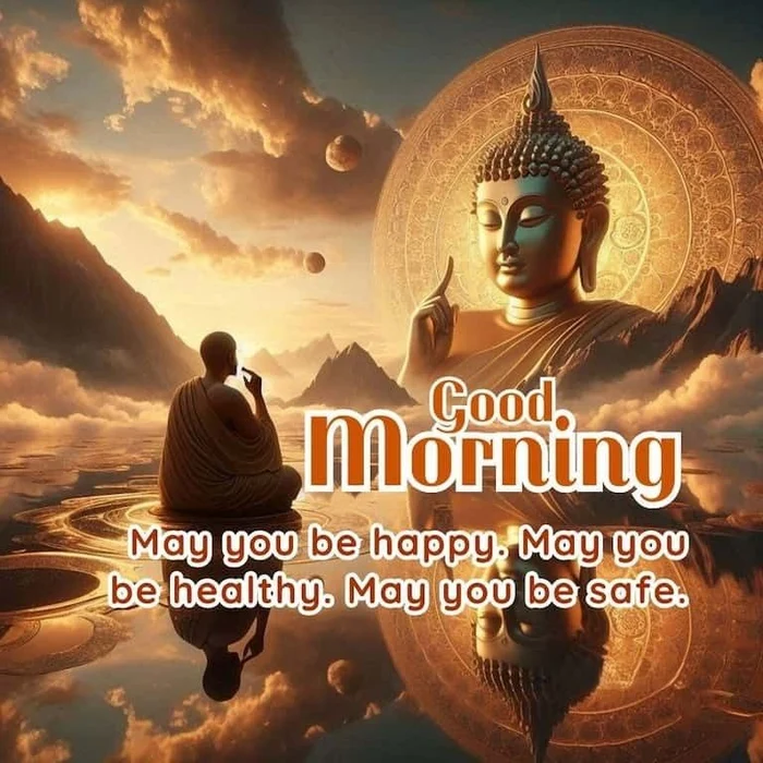 buddha good morning images minimal design