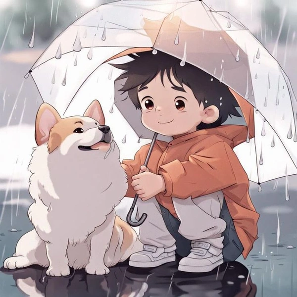 cute boy cartoon dp in vintage tone