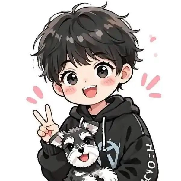 cute boy cartoon dp in white outfit