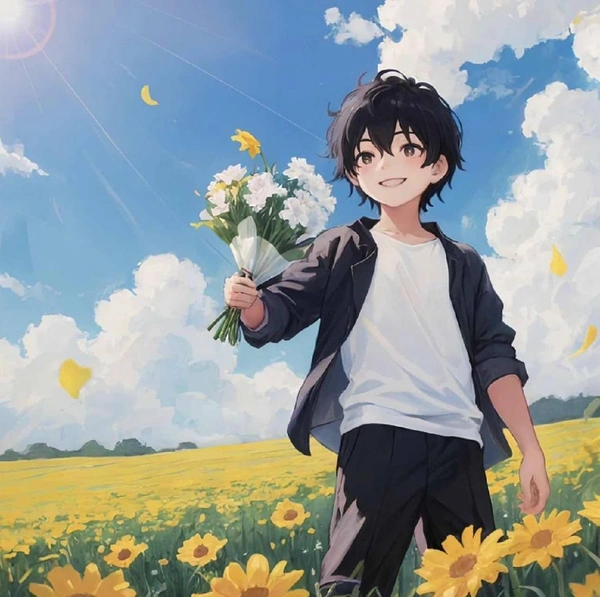 cute boy cartoon dp standing pose