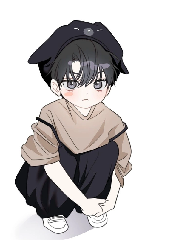 cute boy cartoon in hoodie dp