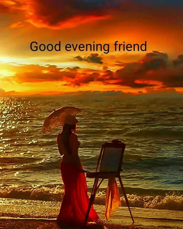 good evening photo with friendship quote