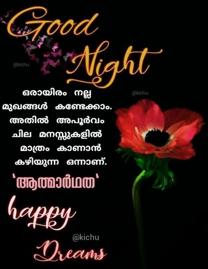 good night images malayalam quote