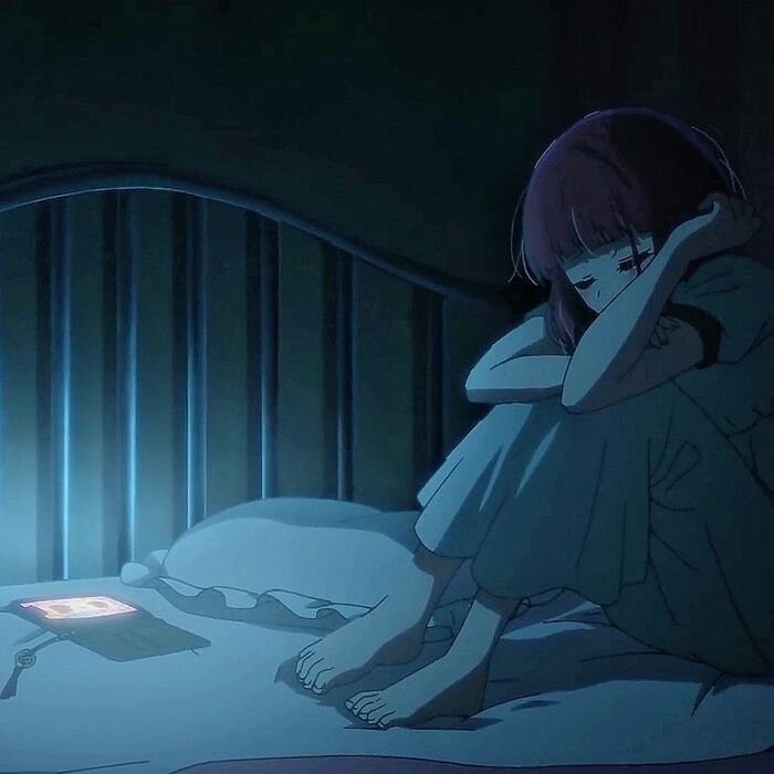 hd sad dp girl cartoon aethetics