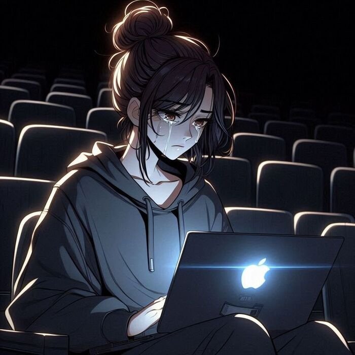 sad dp girl cartoon aethetics