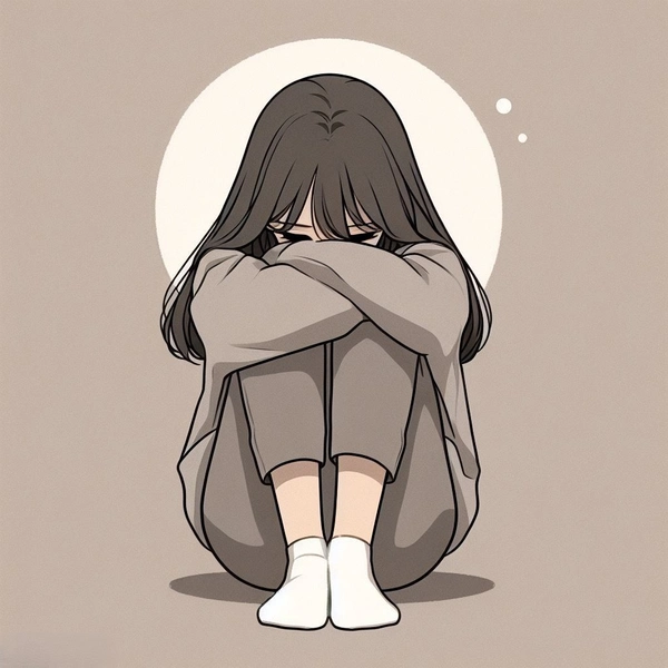 sad girl cartoon dp artistic design
