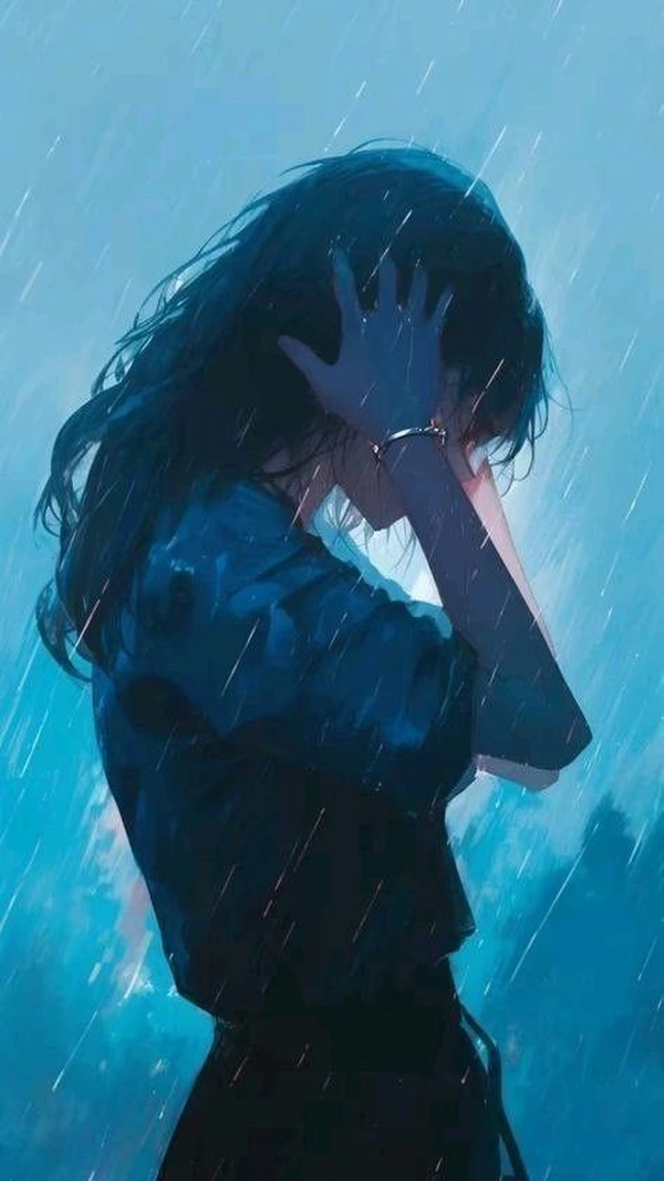 sad girl cartoon dp for whatsapp