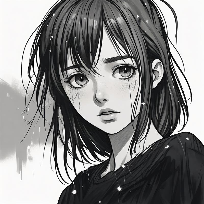 sad girl cartoon dp