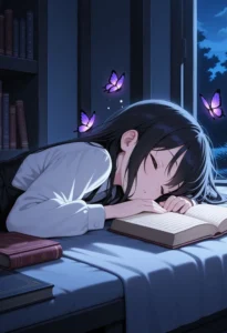 sad girl cartoon in hoodie dp