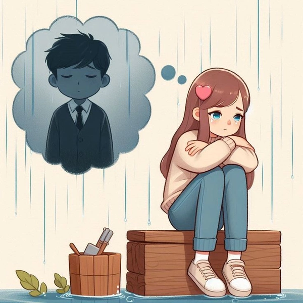 sad girl cartoon with attitude look