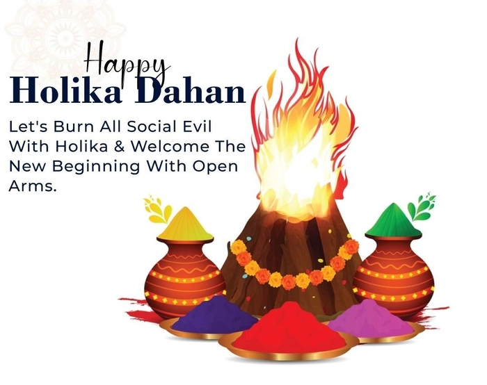 beautiful happy holika dahan image