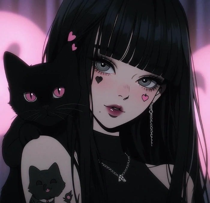 aesthetic anime girl dp for instagram black