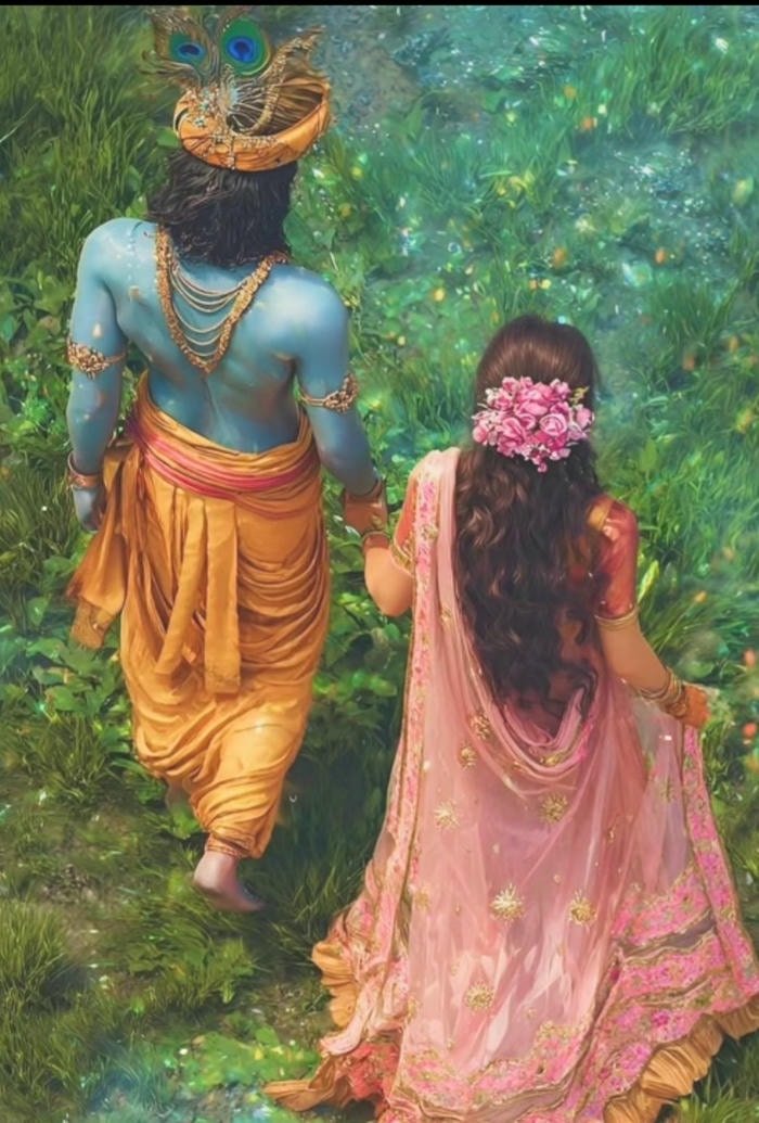 aesthetic beautiful radha krishna hd pic