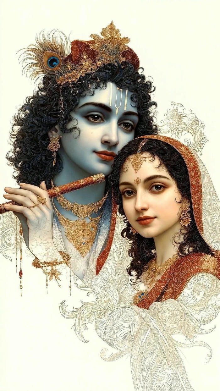 aesthetic radha krishna art photo