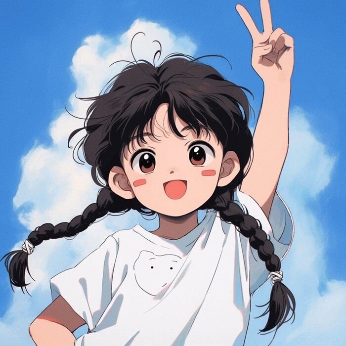 aethetics cute cartoon girl images for whatsapp dp