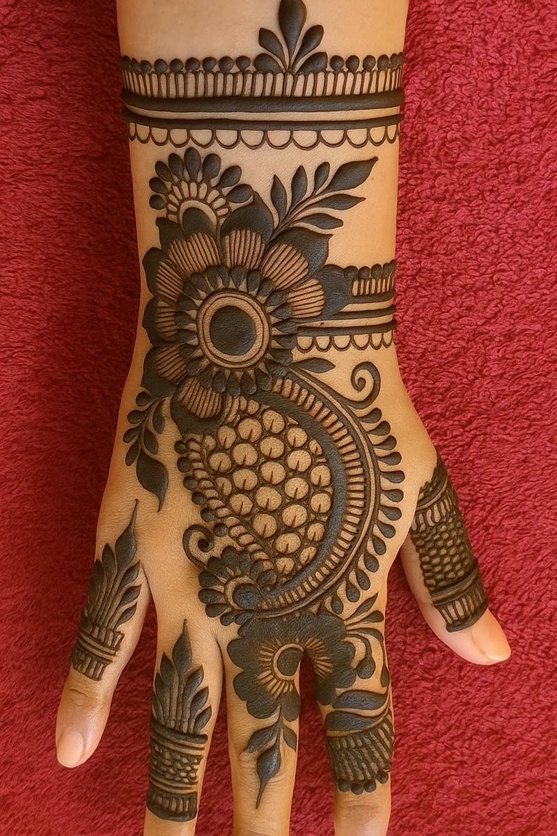 arabic back hand mehndi design