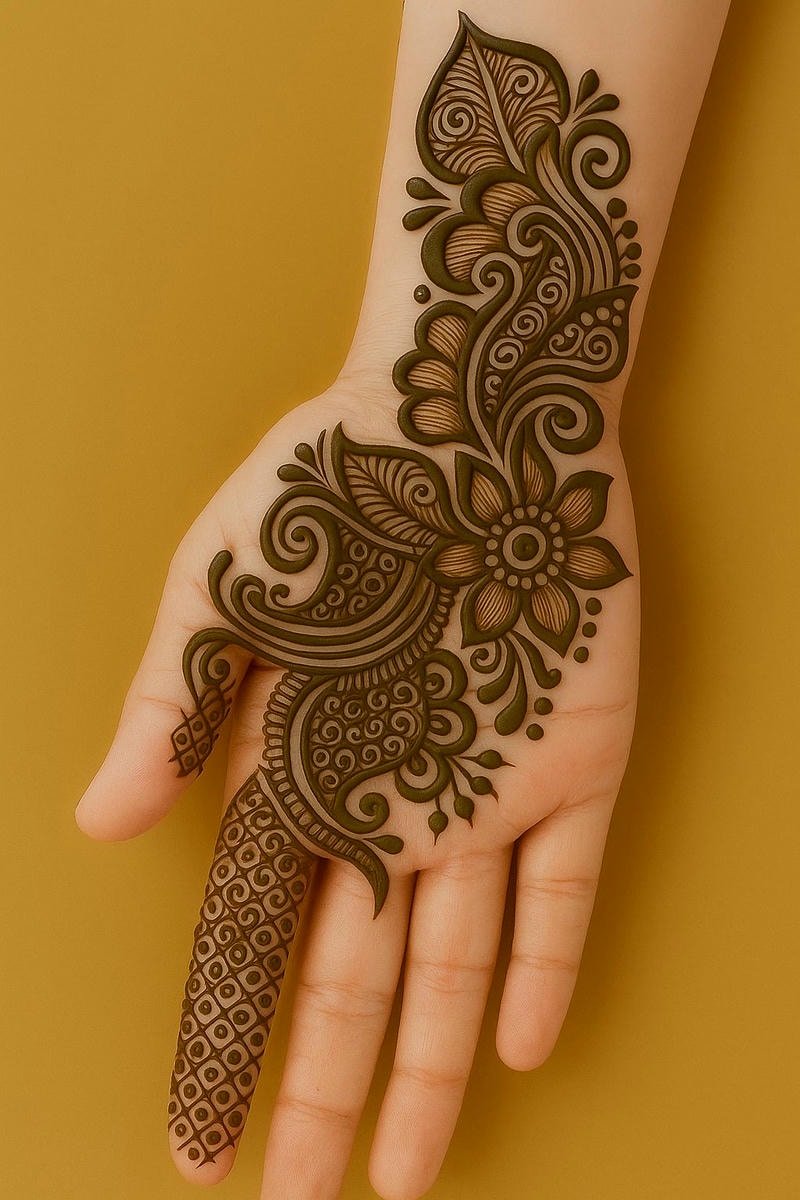 back hand mehndi design for brides