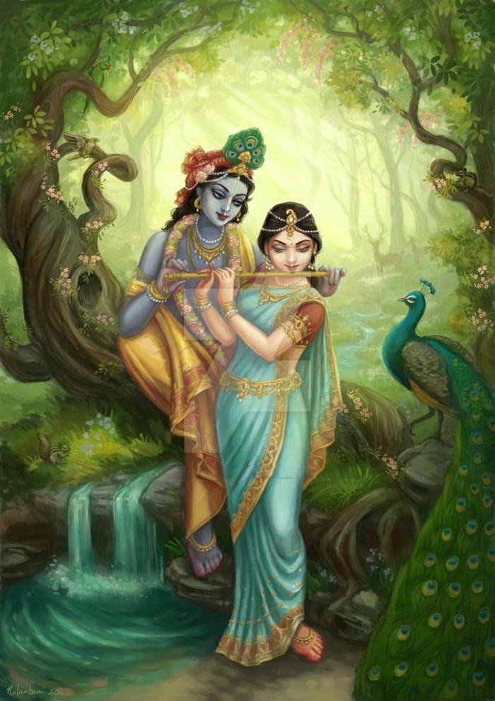 beautiful radha krishna aesthetic background