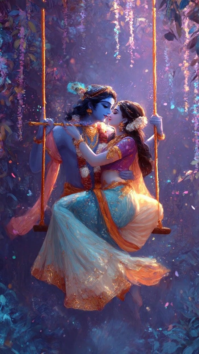 beautiful radha krishna aesthetic photo