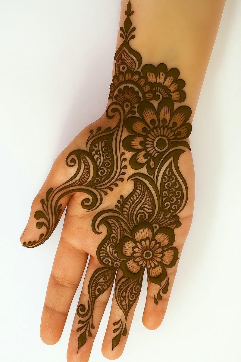 bridal full back hand mehndi design