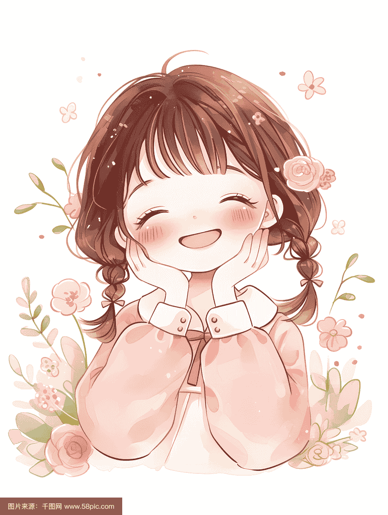 cute cartoon girl dp smile