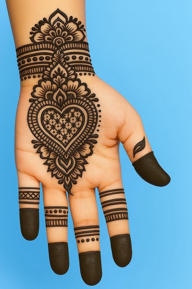 easy arabic back hand mehndi design