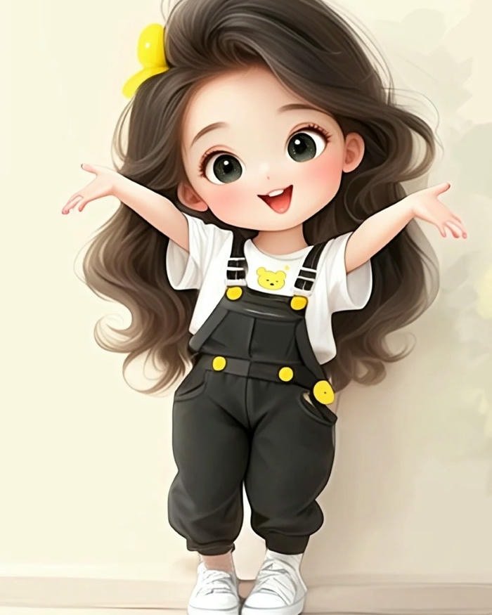 happy cute cartoon girl images for whatsapp dp