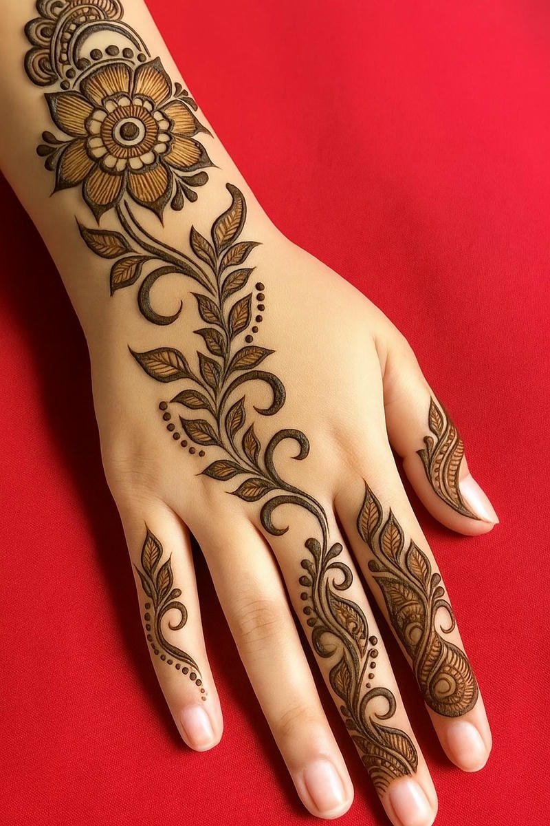 indian back hand mehndi design