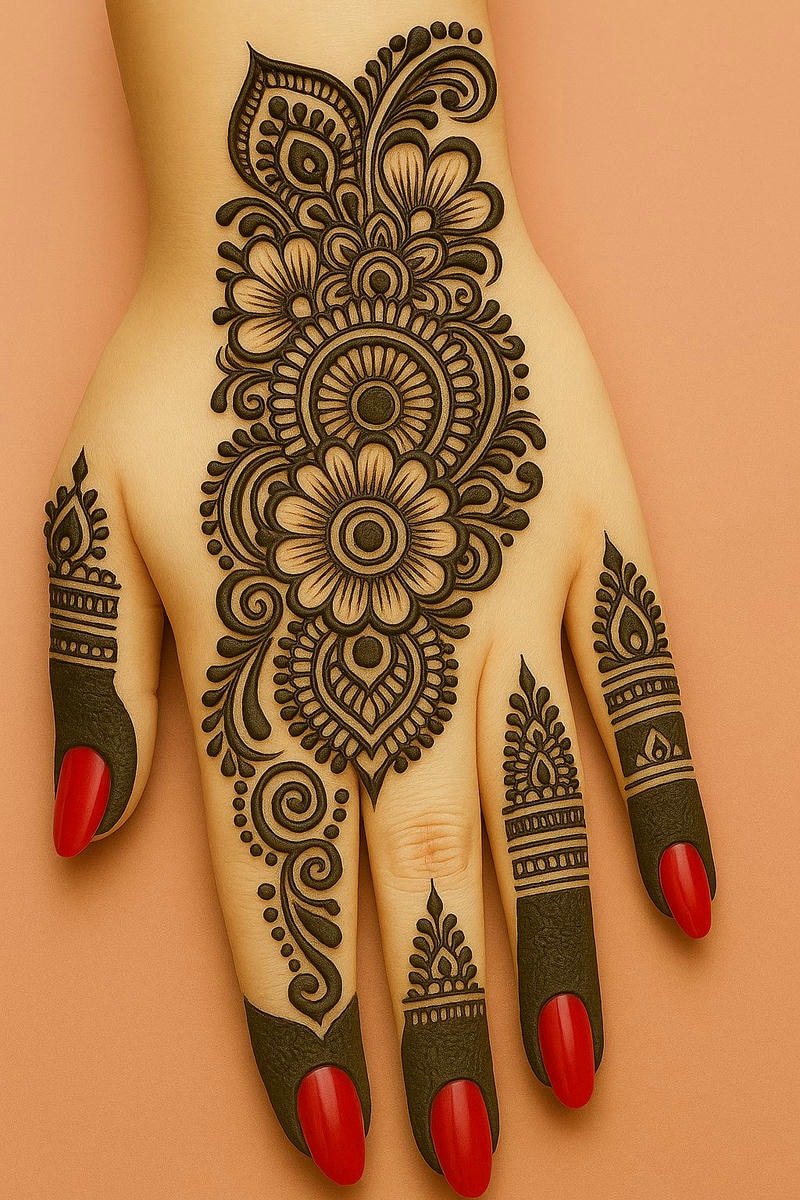 mandala back hand mehndi design