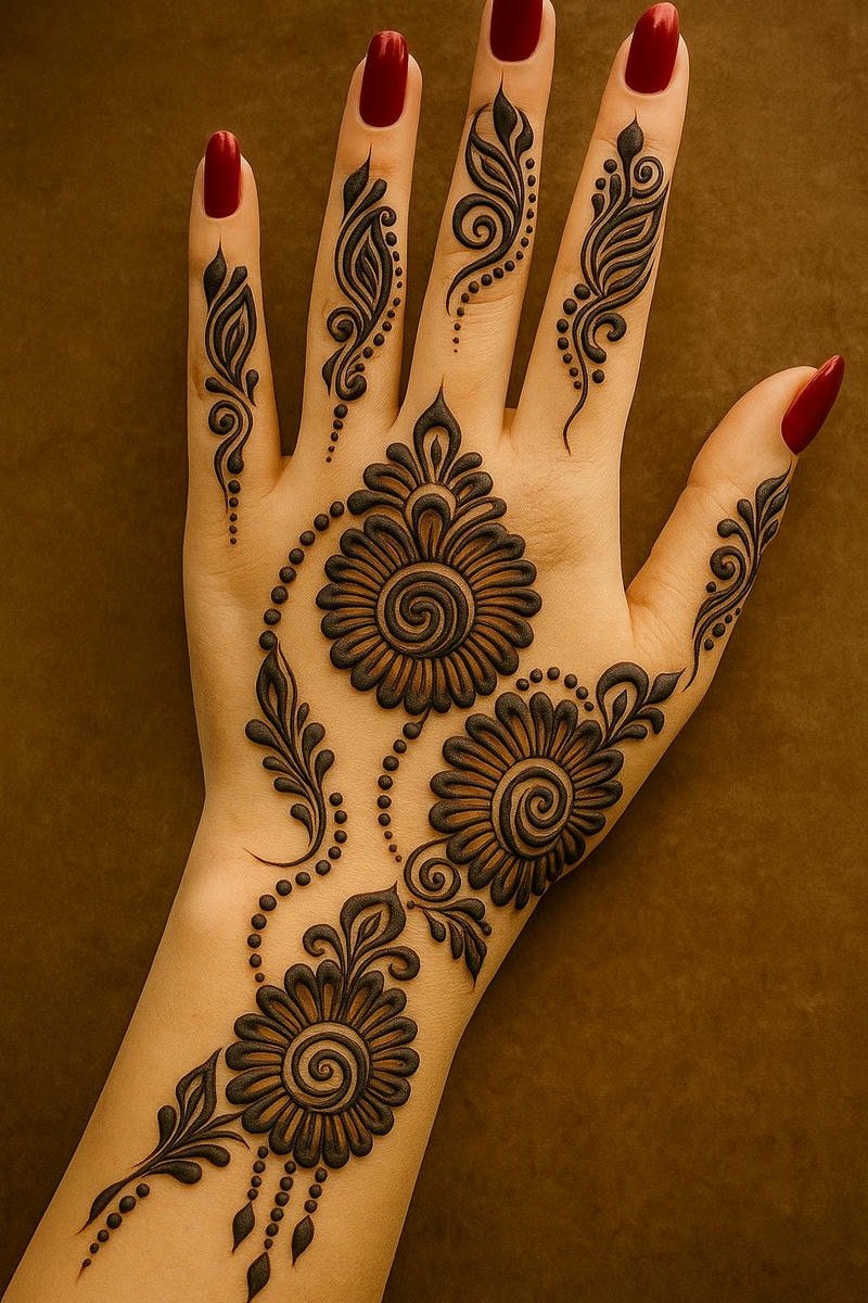 minimal back hand mehndi design