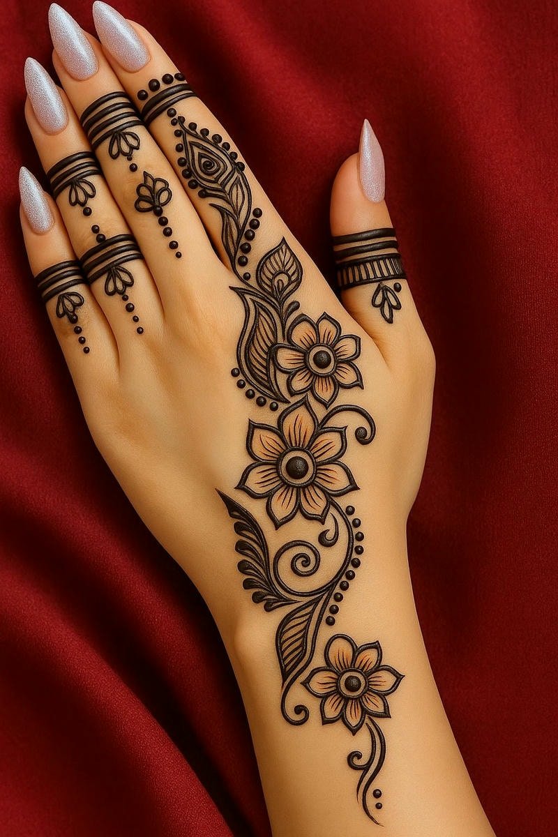 pakistani back hand mehndi design