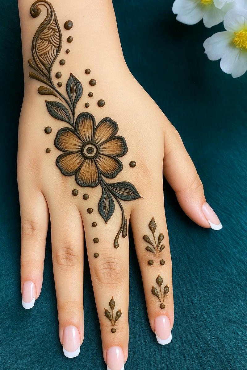 peacock back hand mehndi design