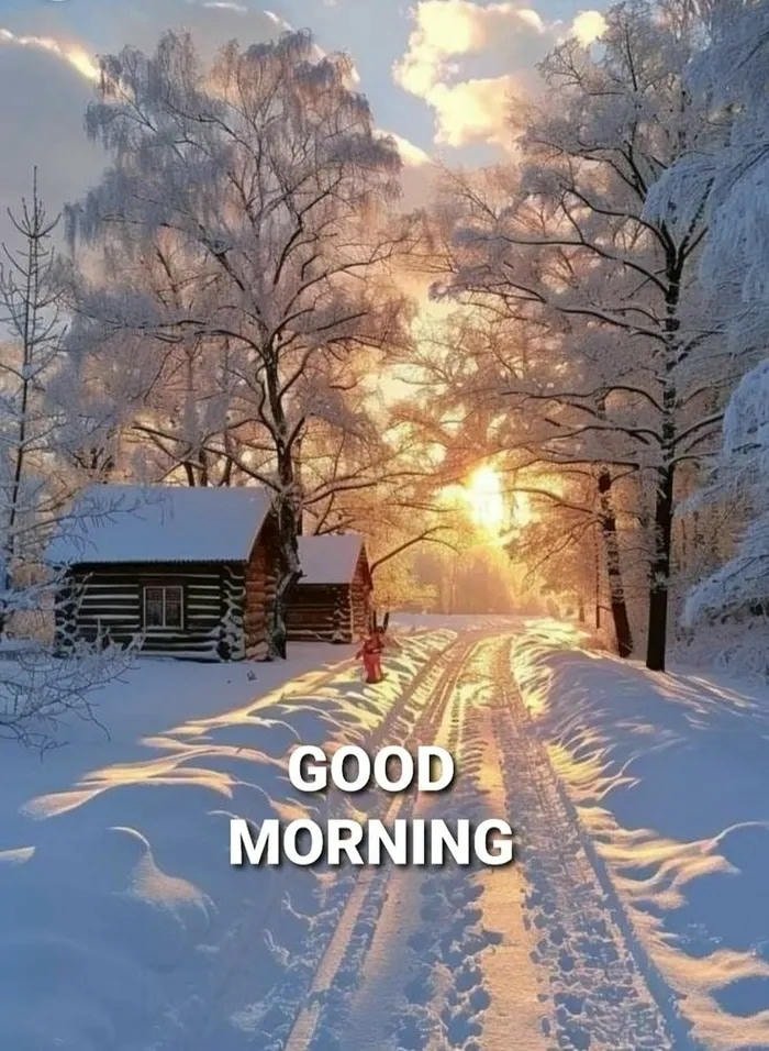 good morning winter images with snow