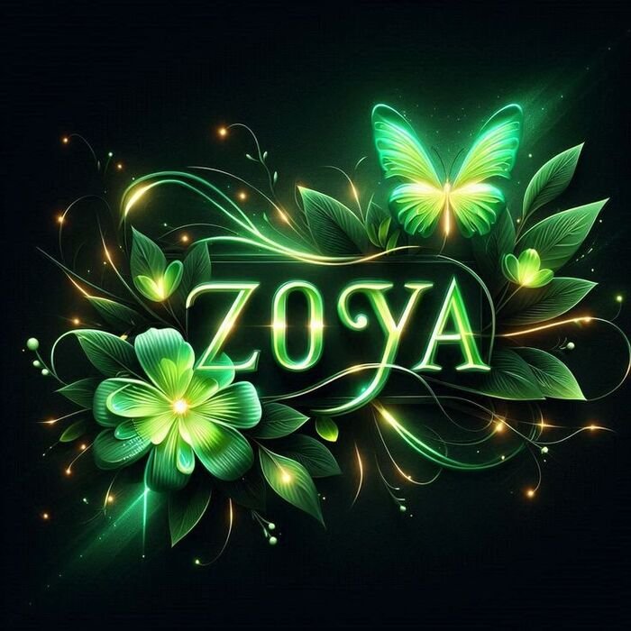 zoya name dp aethetics flower green
